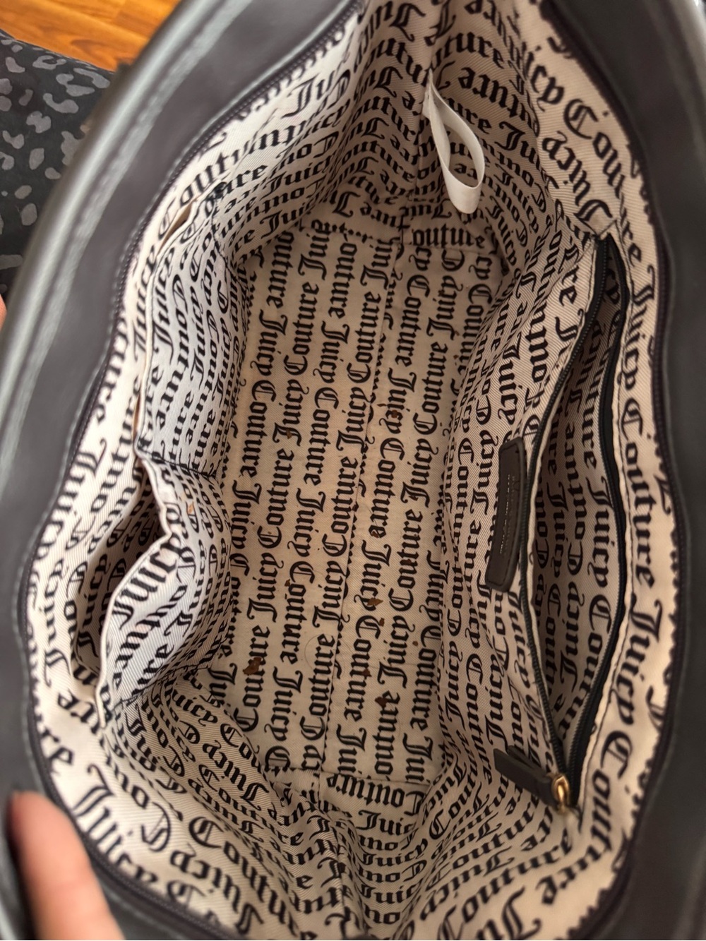 Juicy Couture Brown Monogram Tote with Pink Bow Accents - Picture 2 of 2